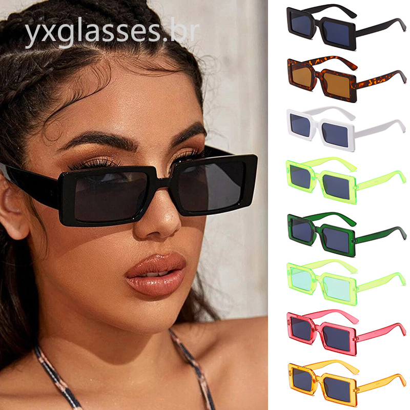 Óculos De Sol Quadrados Moda Masculino Oculos Uv400 retrô Feminino em Oferta na Shopee