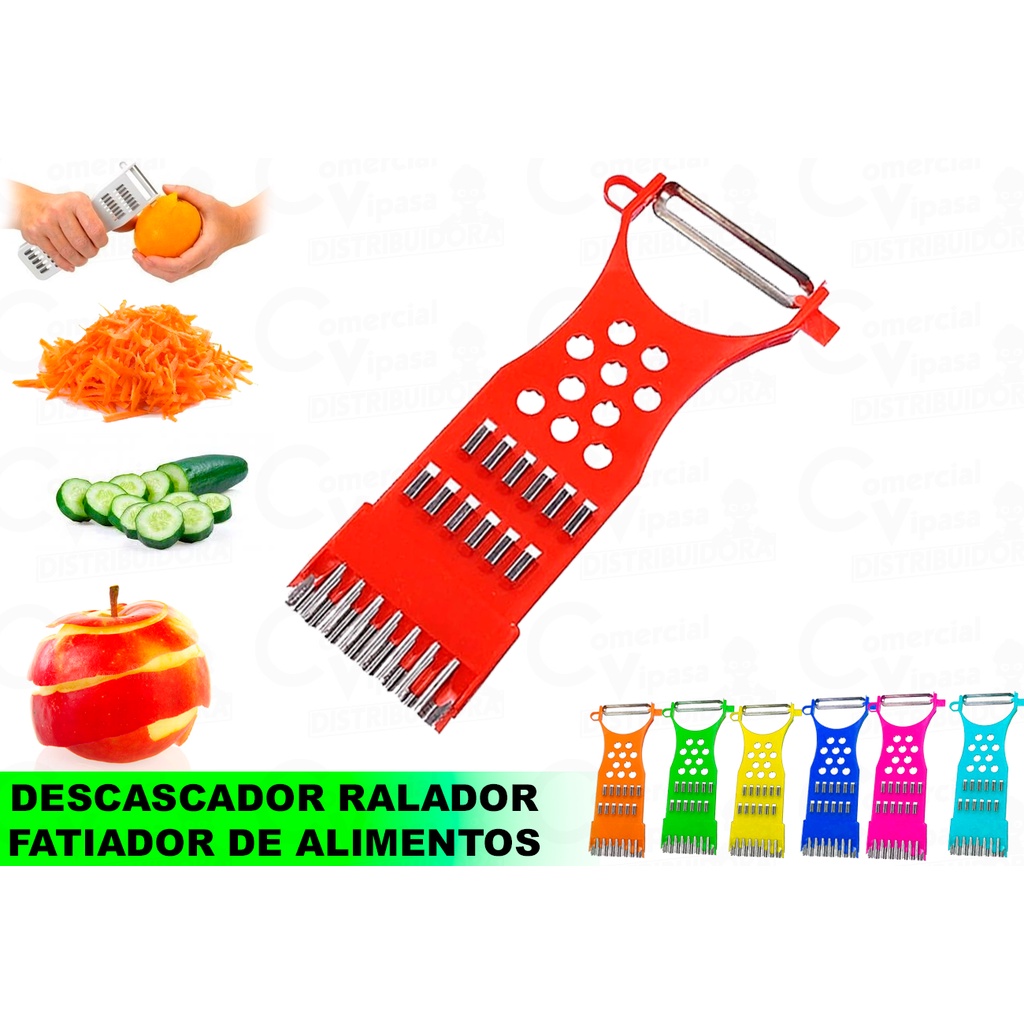 Ralador Descascador Fatiador Verduras Legumes Frutas Queijos 5 Em 1 Lâmina Inox Para Cozinha Cores Sortidas - Home & Living