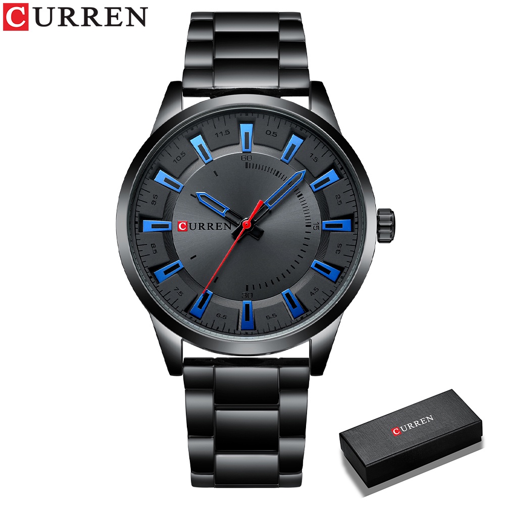 CURREN Relógio Masculino Moda Simples Original Genuíno Aço Inoxidável Analógico Quartzo À Prova D'água 8406 em Oferta na Shopee