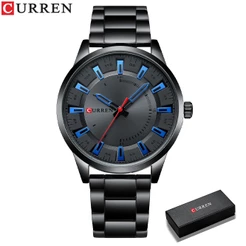 CURREN Relógio Masculino Moda Simples Original Genuíno Aço Inoxidável Analógico Quartzo À Prova D'água 8406