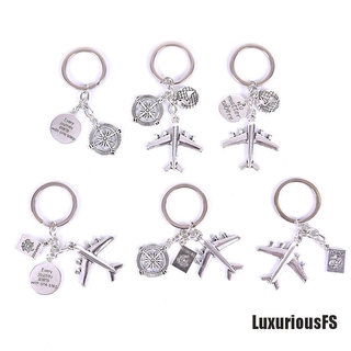 [LuxuriousFS] Chaveiros Pingentes De Avião Terra De Viagem Liga Diy Jóias Artesanais