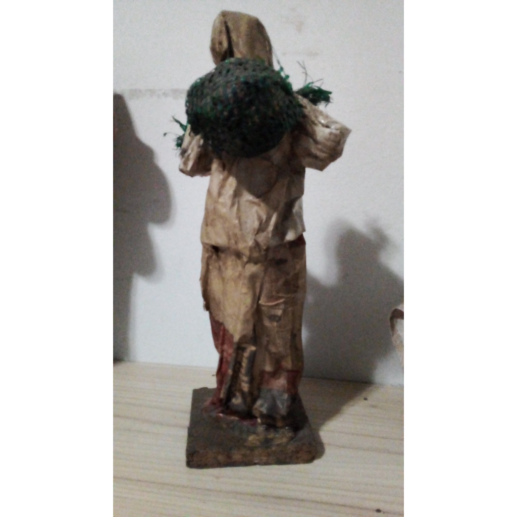 Bibelô Sra. Camponesa - Artesanal Em Papel E Plástico - 29 cm - Ag25