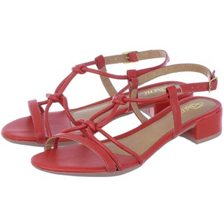 Sandalia  Saltinho QuadradoTiras Trançadas Nozinho Tendência Vermelha em Oferta na Shopee