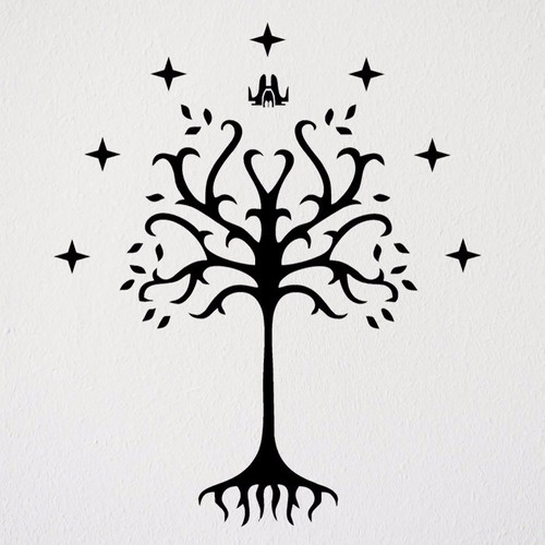 Adesivo Arvore De Gondor Aragorn Senhor Dos Anéis