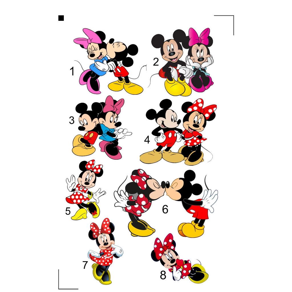 Adesivo Mickey e Minnie Cartelas variadas á prova d'água temos á pronta entrega chega rapidinho