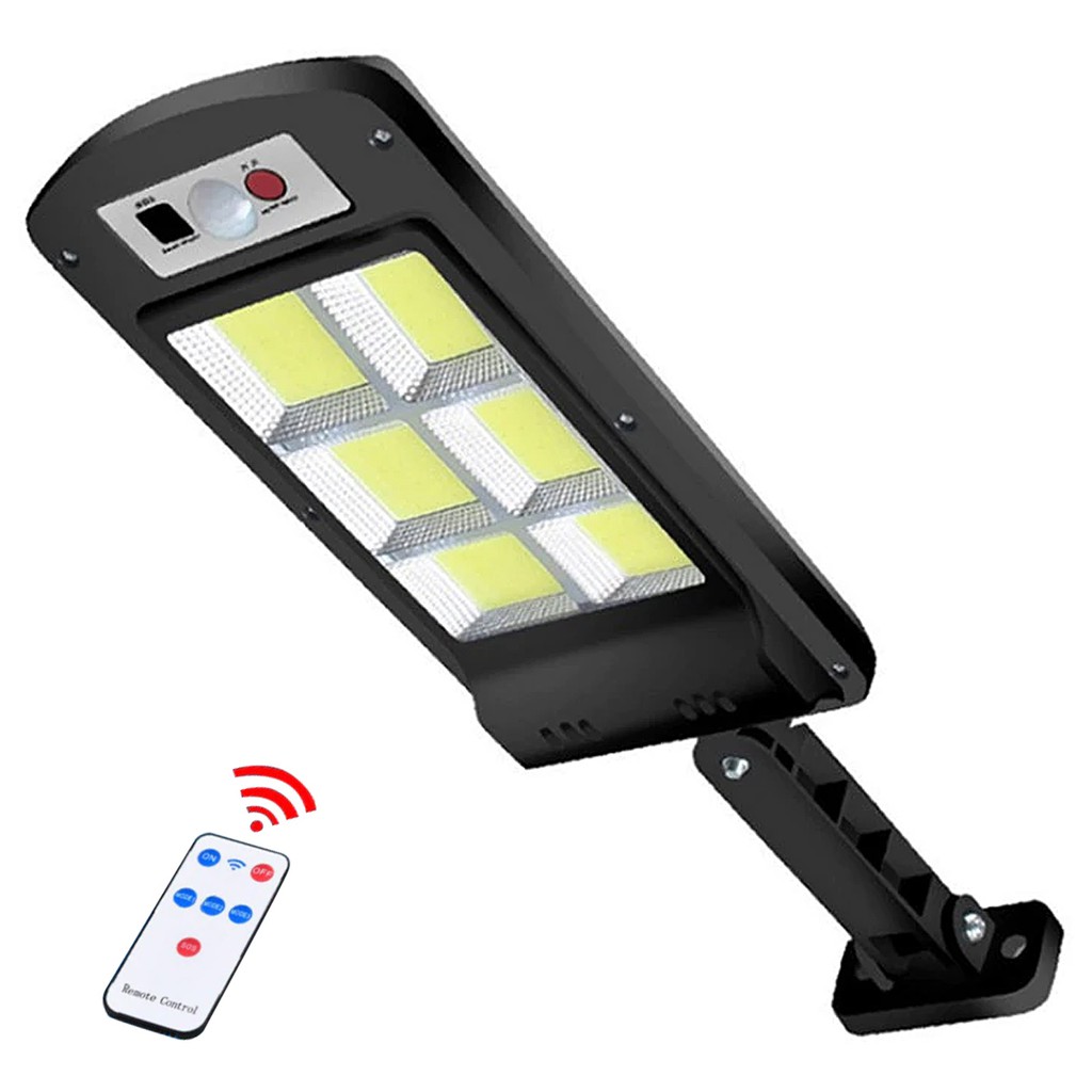 Luminária Solar De Parede Com Haste 120 Leds Cob 200w Com Sensor De