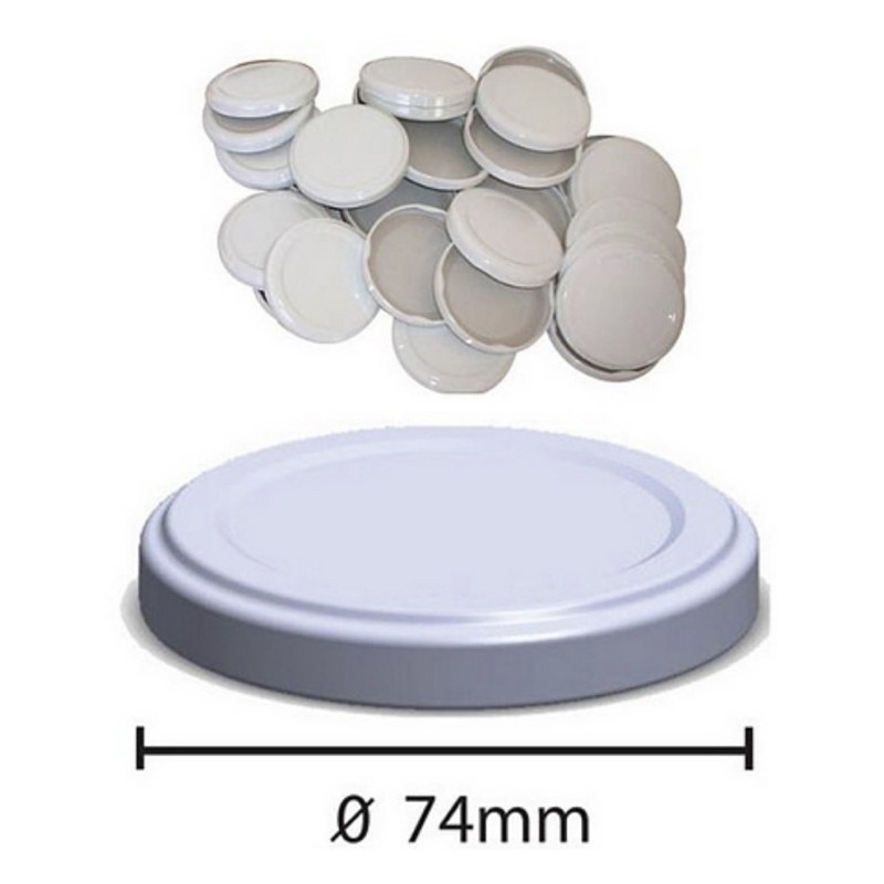 Kit com 25 Tampas de Metal 74mm p/ Vidros de Conserva–Ideal para Palmito,Doces e Conservas Caseiras em Oferta na Shopee