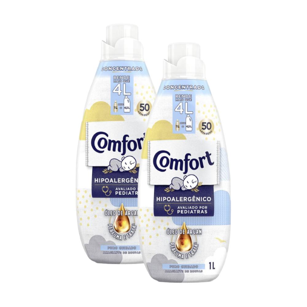Kit 2 Amaciantes Comfort Concentrado Puro Cuidado 1 Litro em Oferta na Shopee