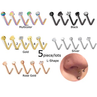 Piercing De Nariz Com 5 Peças Em Aço Inoxidável Para Mulheres em Oferta na Shopee