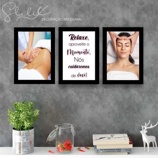 Quadro decorativo 3 Peças Profissões Estética Salão