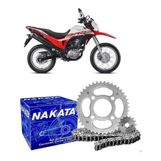 Kit  Quite Transmissao Relacao Tração Completo NXR Bros 150 ano 2005 2006 2007 2008 2009 2010 2011 2012 2013 2014 Aco 1045  Nakata KIT - COROA PINHAO E CORRENTE - ORIGINAL NAKATA em Oferta na Shopee