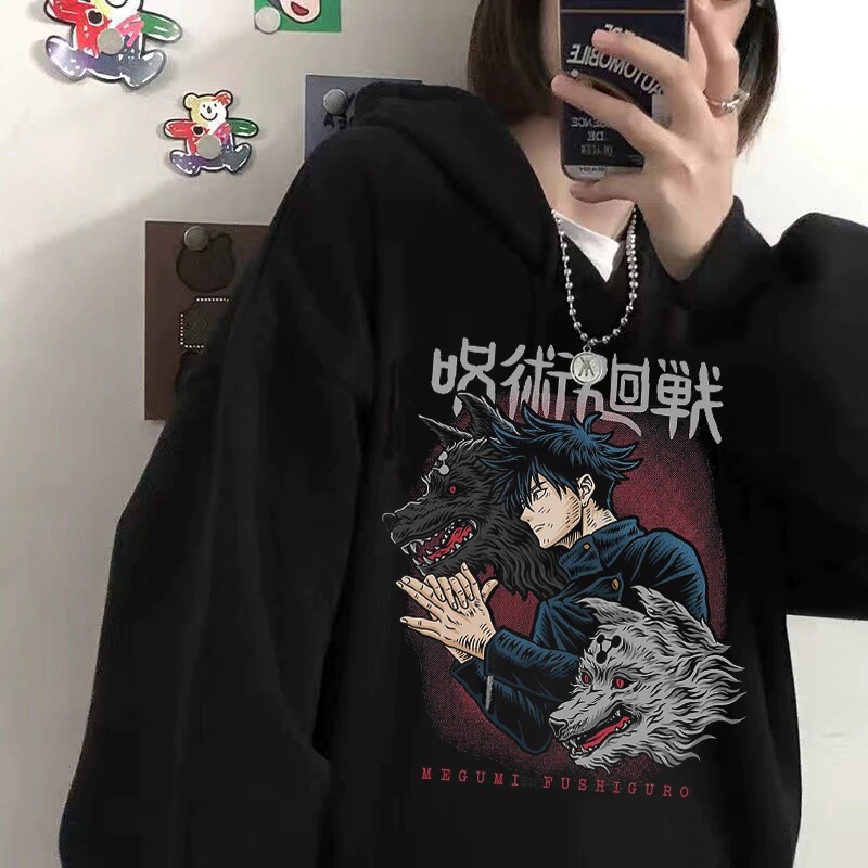 Moletom Canguru Com Capuz Megumi Fushiguro Jujutsu Kaisen Anime Japanese Unissex em Oferta na Shopee