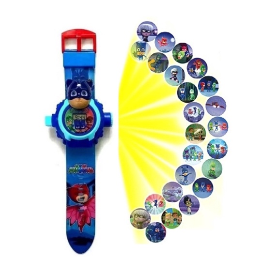 PJMASKS Relógio digital  infantil projeta Imagem ou com luzes coloridas e música