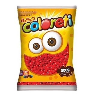 Chocolate Confeito Coloreti Vermelho 500gr - Jazam