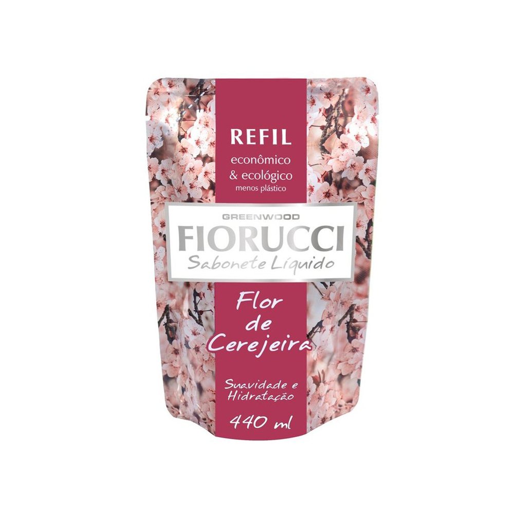 Sabonete Fiorucci Flor De Cerejeira, Liquido, Refil, 440Ml em Oferta na Shopee