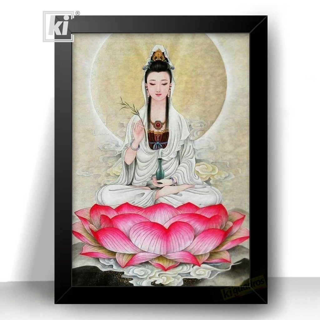 Quadro Hindu Hare Krishna Deusa Kuan Yin De 44cm