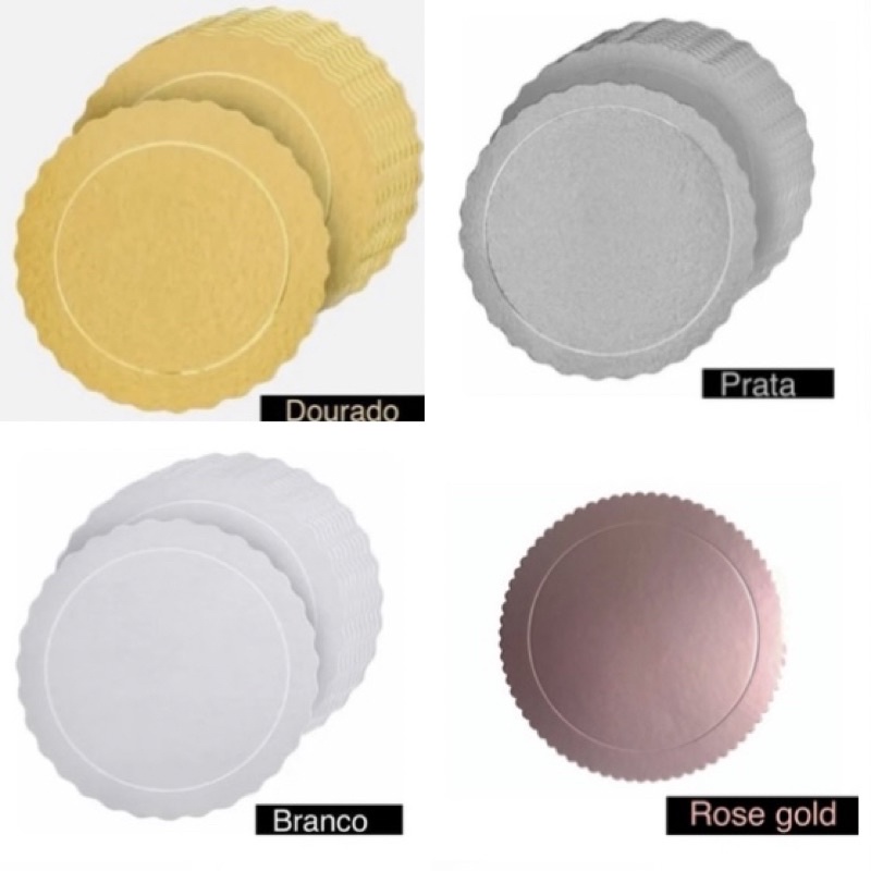 10 CAKE BOARD BASE LAMINADA PARA BOLOS DOCES REDONDOS, CORES 12, 15, 17, 20, 24,25, 28( chocobraz ) - Home & Living