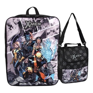 Kit Mochila Rodinhas Infantil X-Men G Plus + Lancheira Dermiwil