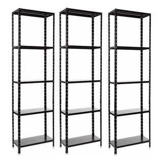 Kit 3 Estante 5 Prateleiras De Aço Ferram Livros Quarto Cozinha