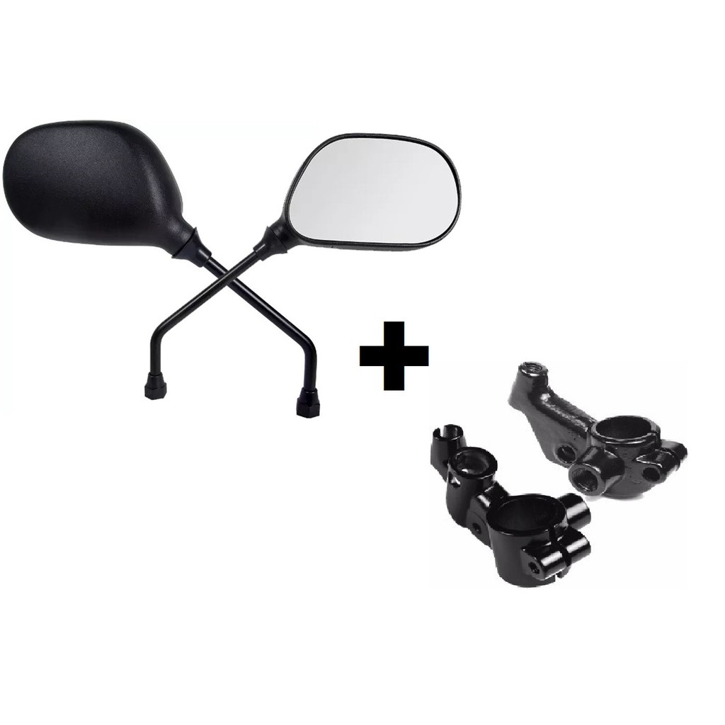 Par Retrovisor Espelho + Manicoto Embreagem - Ybr 125 / Xtz 125 / Factor 125 / Rd 125 / Rd 135