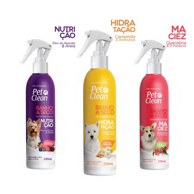 Banho a Seco Pet Clean Cachorro Gato Cães Pet  240ml
