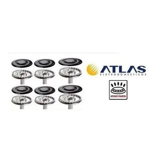 Kit Sorvete + Espalhador Peças Do Fogão Atlas Atenas 6 Boc