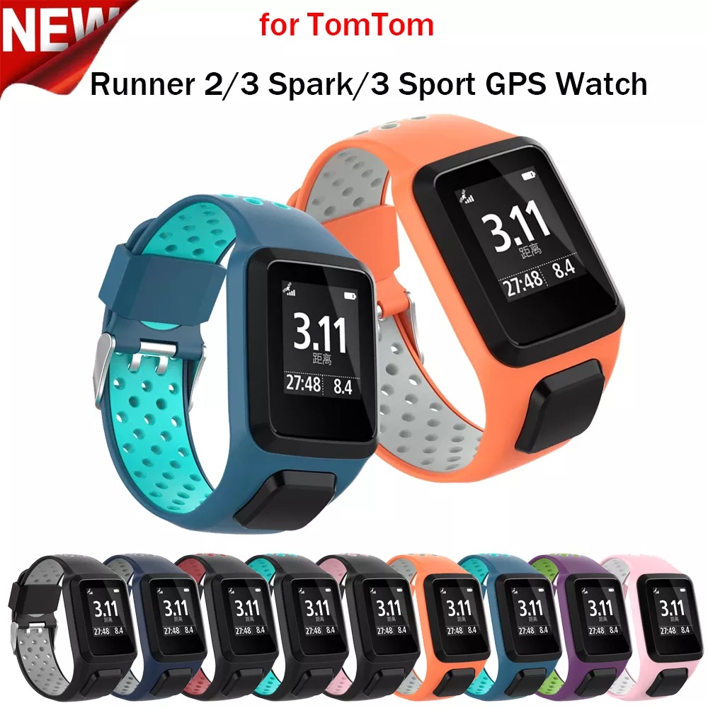 Cinta Faixa De Relógio De Silicone De Substituição Para TomTom Runner 2 3 4 Faísca Adventurer Golfer 2 Cardio GPS Esporte Pulseira Inteligente