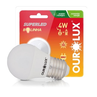 Lampada Led Bolinha G45 4W 2700K Luz Amarela Ourolux