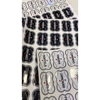50 Adesivos no Vinil branco ou transparente ou preto para Potes Organizadores Temperos Mantimentos Organizador 5x3,5cm ( adesivo tempero).