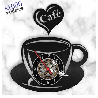 Relógio Parede Xícara Amor Café Cozinha Vinil Lp Decoração