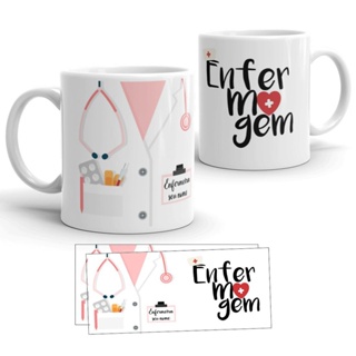 Caneca de Porcelana Personalizada Enfermagem com seu nome em Oferta na Shopee