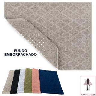 Toalha Tapete de Piso para Banheiro Felpudo Fundo Emborrachado Loft 50x60cm 150g