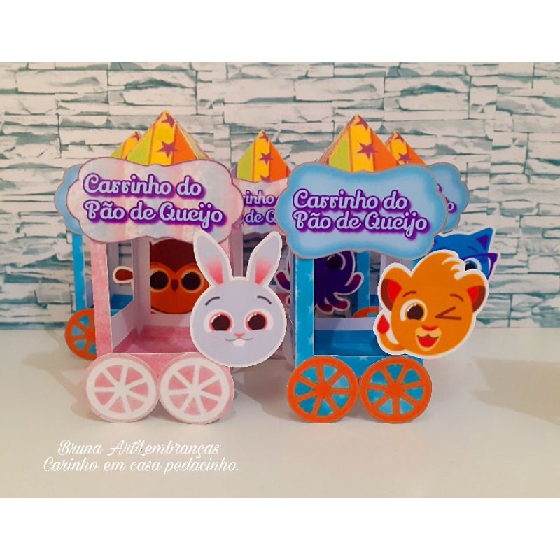 10 Lembrancinha Personalizada  - Caixinha Carrinho do pão de queijo personalizado