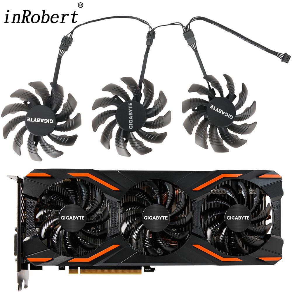 Novo Cooler 75MM Fan T128010SU Para Gigabyte GeForce GTX 1060 1070 1080 ...