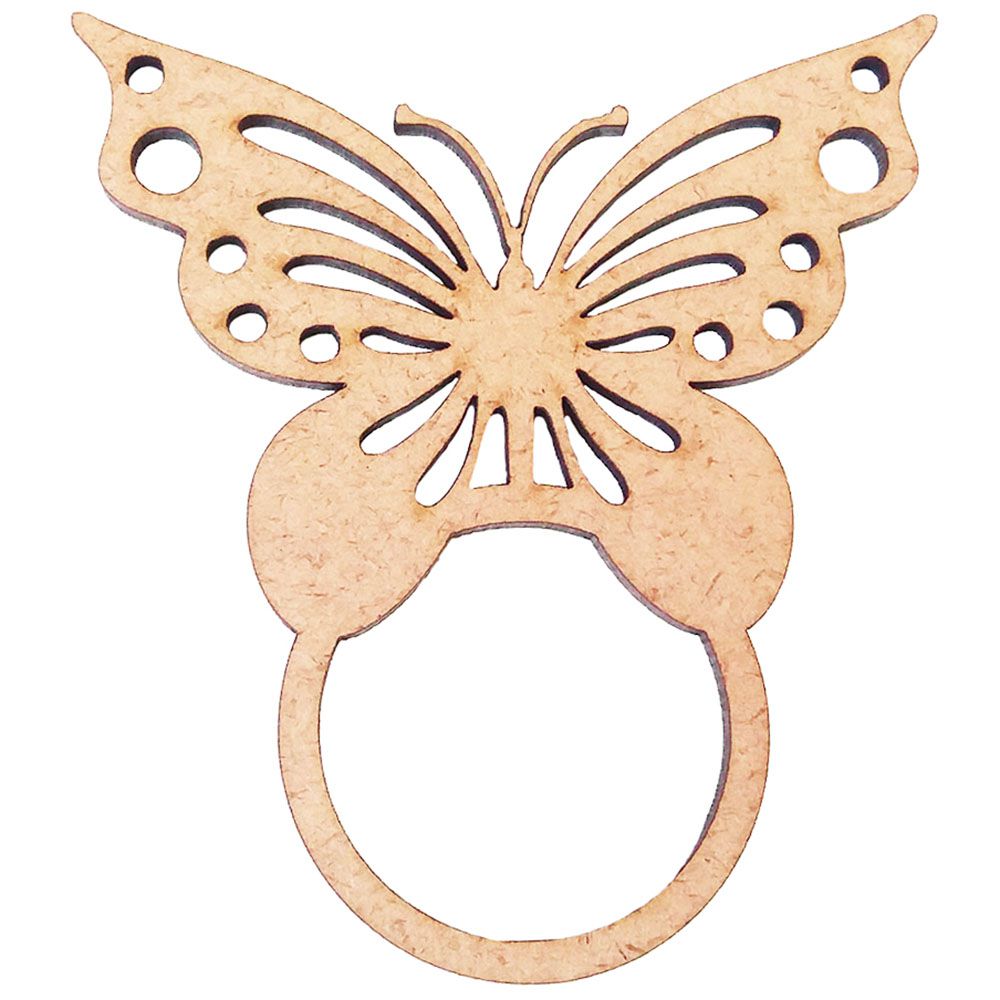 Kit 50 porta guardanapo mdf argola Borboleta decoração festa