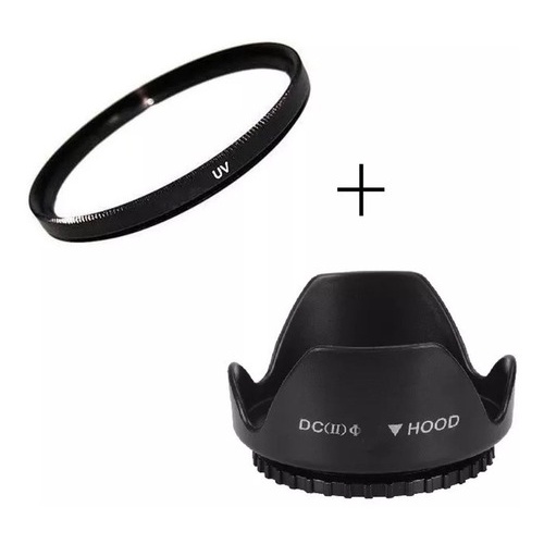 Filtro Uv + Tulipa Parasol 58mm Ø58 Nikon Canon Sigma