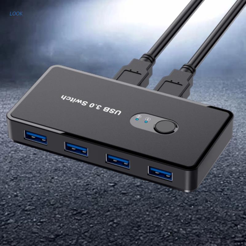 Olhar Interruptor Usb 3.0 Kvm Selector 4 Portas Para 2 Computadors ...