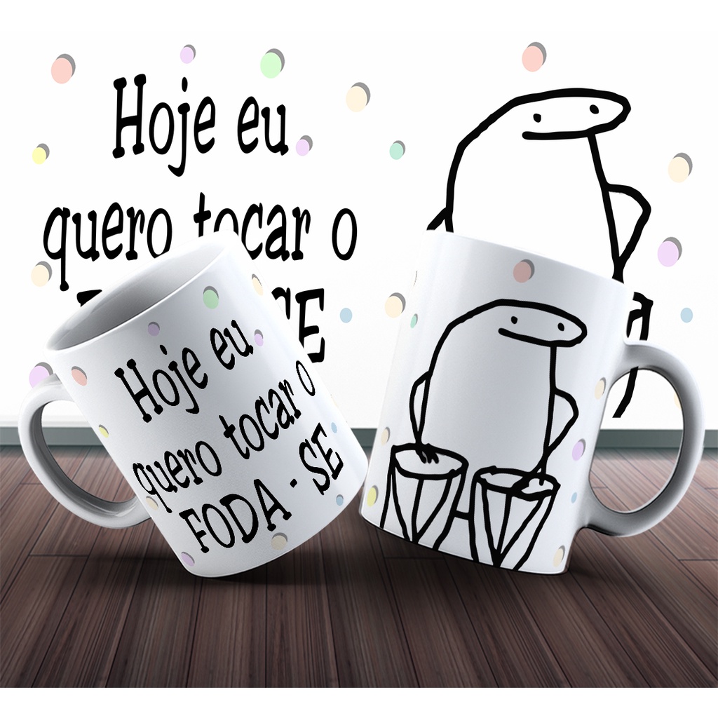 Caneca Meme Porcelana Personalizada Xícara Flork Shopee Brasil 