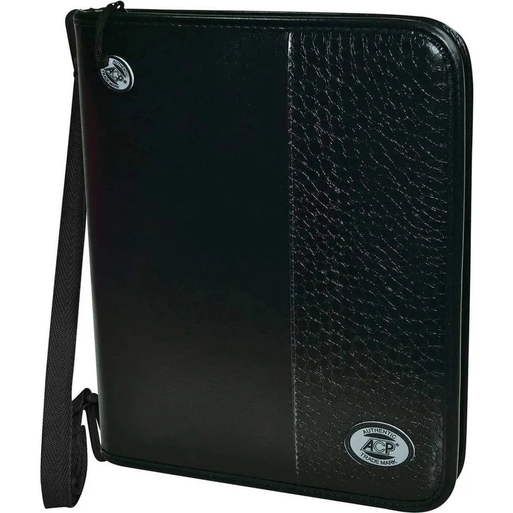 Fichario Escolar Universitario C/ Ziper Alça Croco Preto em Oferta na Shopee