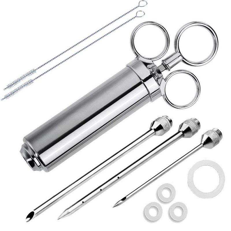 Injetor De Temperos Marinada Inox 3 Agulhas Carne Frango