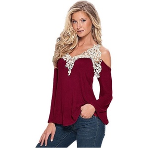 Blusas Femininas Guipir Peplum Renda Manga Longa