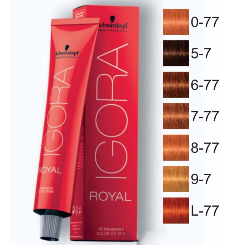 Tinta IGORA Royal Coloracao Ruivos Schwarzkopf Professional 60g - Varios tons/cores (8.77, 9.1, 8.46, 8.0, 7-77, 6-77, 6-0, 8-4, Ruivos)