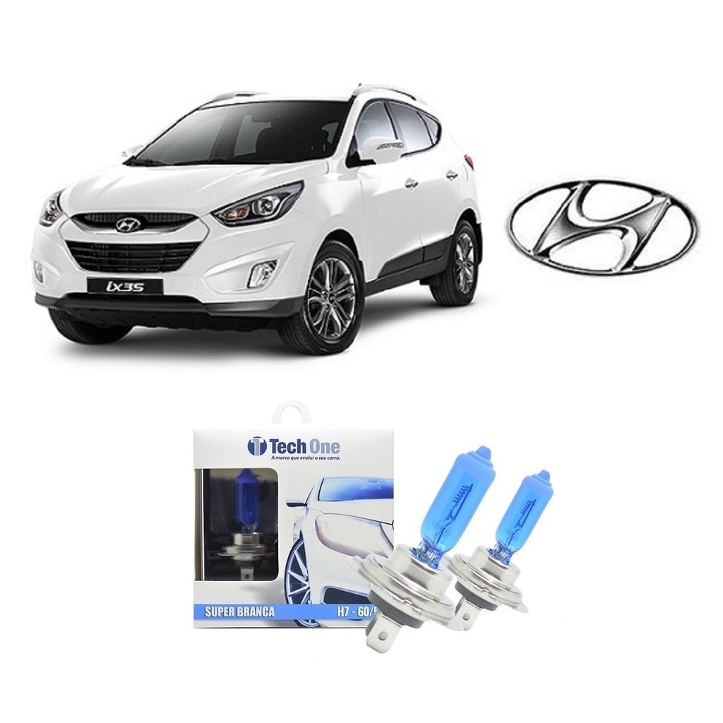 Par de Lampadas Halogenas Modelo Super Branca para Farol Baixo com 8500Km para Hyundai Ix35 - Selecione o Modelo do Farol