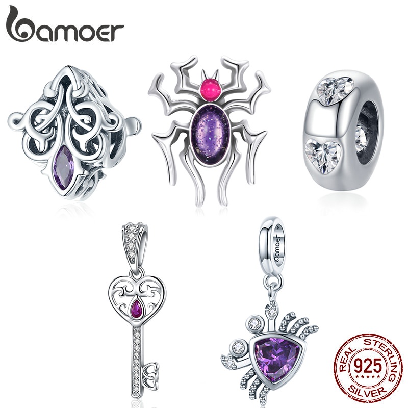 Bamoer 5 Encantos Do Estilo De Prata Esterlina 925 Bead Para Colar Pulseira Acessórios De Moda Diy Scc1930