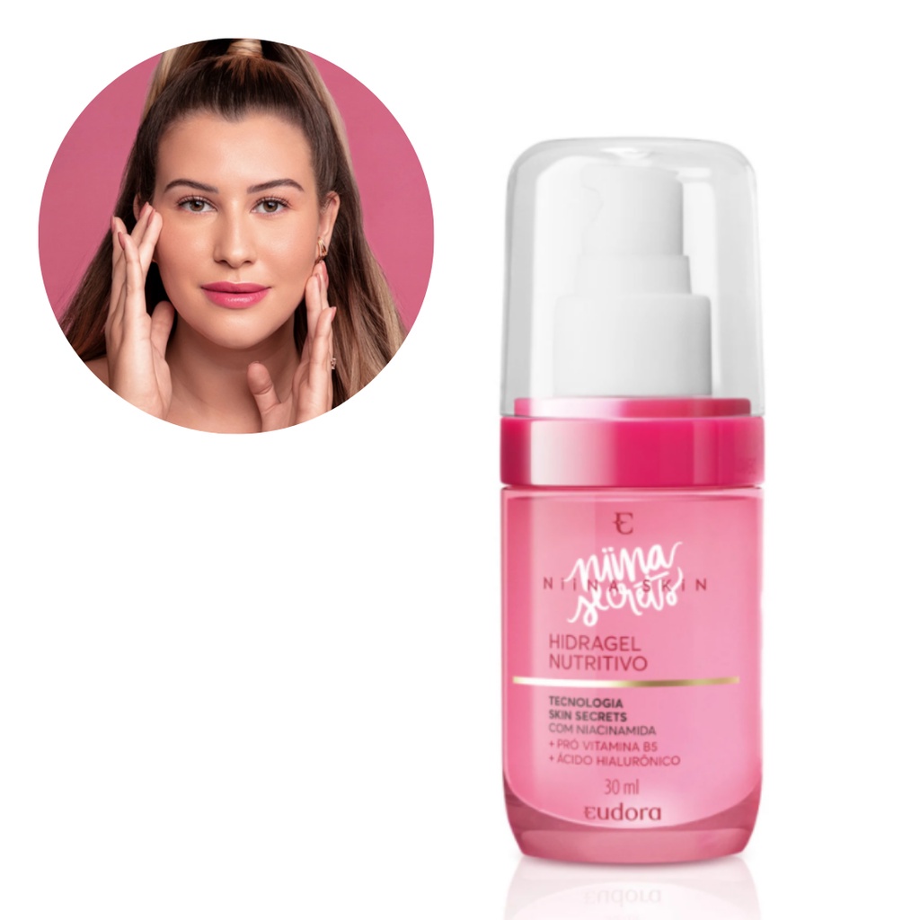 Hidragel Niina Skin 30ml - Hidratante Facial Niina Secrets Eudora - Textura gel