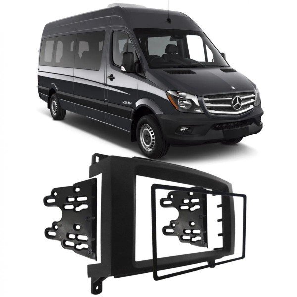 Moldura 2 Din Mercedes Bens Sprinter 2008 A 2019 - Preta em Oferta na Shopee