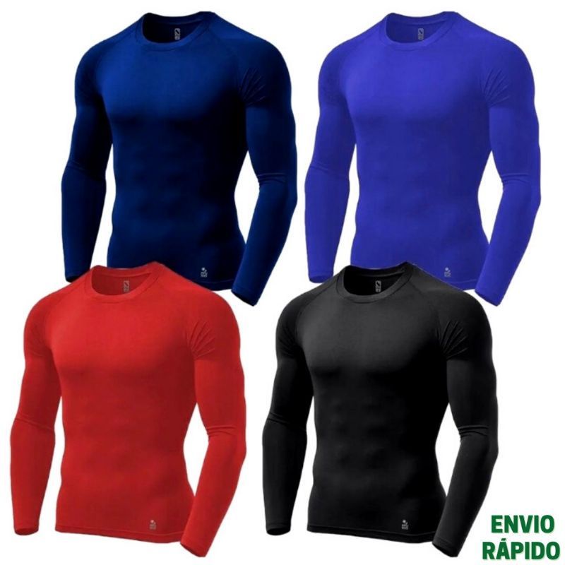 Camisa Proteção Solar UV 50 camisa termica Slim Segunda pele - Academia Camisa manga longa