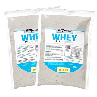 Kit 2x Whey Protein Concentrado em Blend Proteico Refil 500g - BRN Foods Suplemento em pó para ganho de massa muscular