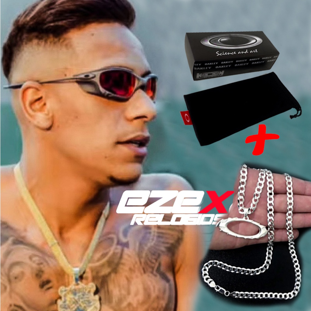 Óculos Juliet + Side Blinder + corrente banhada prata , romeo, thump, flak, penny