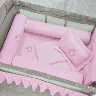Kit de Berço Desmontável 9 Peças Protetores Bordado Rolinho cercadinho Menina Varias Cores em Oferta na Shopee